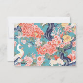 チノイスリーティール（緑がかった色）フローラエグレパーソナライズされたット サンキューカード (裏面)