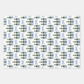 チノイスリートピアリーツリーブルーボウ ラッピングペーパーシート (正面2)