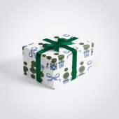 チノイスリートピアリーツリーブルーボウ ラッピングペーパーシート