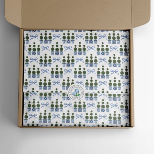 チノイスリートピアリーツリーブルーボウ 薄葉紙