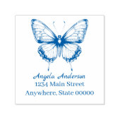 チノイスリーバタフライ差出人住所 セルフインキングスタンプ (デザイン)