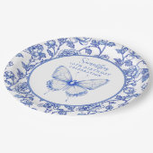 チノイスリーバタフライ誕生日プレート ペーパープレート (アングル)