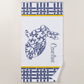 チノイスリーバニーラビットパーソナライズされたビーチタオル ビーチタオル (正面)