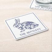 チノイスリーバニーラビット紙コースター スクエアペーパーコースター (アングル)