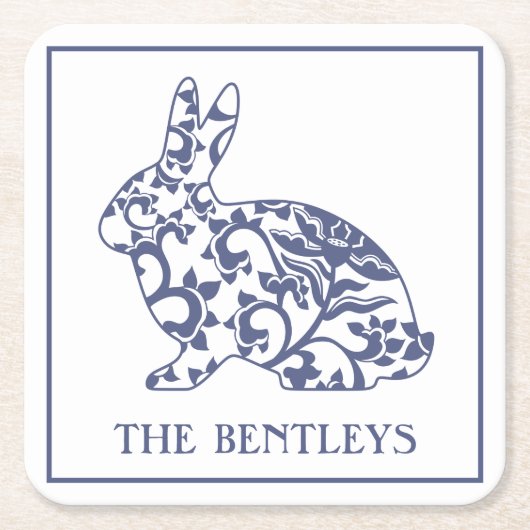 チノイスリーバニーラビット紙コースター スクエアペーパーコースター (正面)