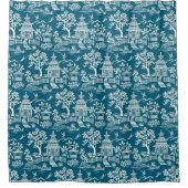 チノイスリーパゴダティール（緑がかった色） シャワーカーテン (正面)