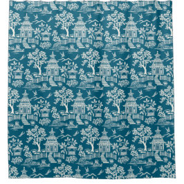 チノイスリーパゴダティール（緑がかった色） シャワーカーテン