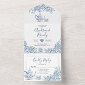 チノイスリービクトリアンティーパーティー結婚式招待状 オールインワン招待状 (内側)