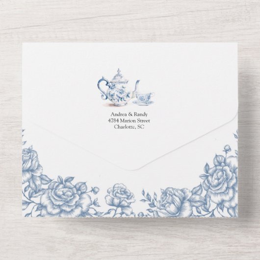 チノイスリービクトリアンティーパーティー結婚式招待状 オールインワン招待状 (裏面)