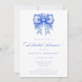 チノイスリービクトリアンボーブルーブライダルシャワー 招待状 (正面)