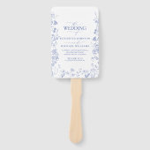 チノイスリーフランスのブルービクトリアン結婚式 プログラム ハンドファン (正面)