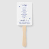 チノイスリーフランスのブルービクトリアン結婚式 プログラム ハンドファン (裏面)