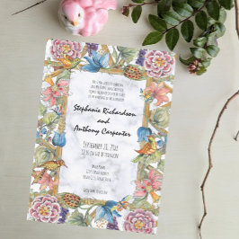 チノイスリーフローラバードガーデン結婚カラフルズ 招待状