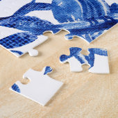 チノイスリーフローラブルーとホワイトツリー牡丹 ジグソーパズル (側面)