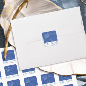 チノイスリーブルーエレガントフローラ結婚ズ スクエアシール