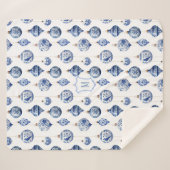 チノイスリーブルーオーナメントクリスマス シェルパブランケット (正面(横))