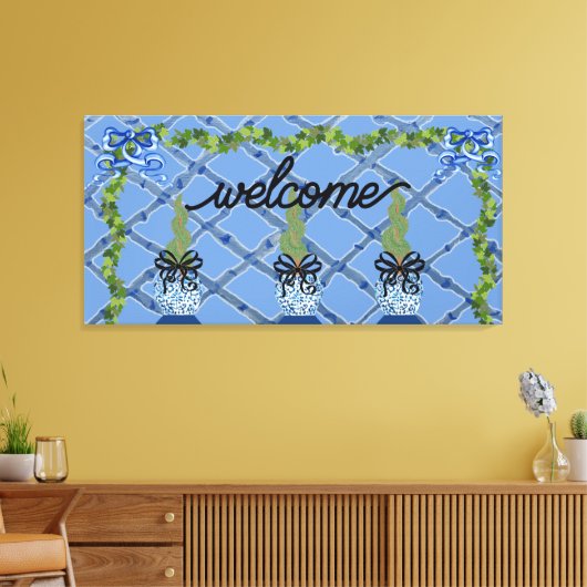 チノイスリーブルージンジャーズトピアリー キャンバスプリント (インサイチュ (リビング))