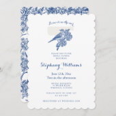 チノイスリーブルーバードトワールヴィンテージブライダルシャワー 招待状 (正面/裏面)