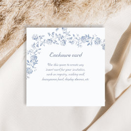 チノイスリーブルーフローラブライダルシャワー エンクロージャーカード