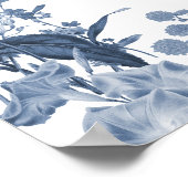 チノイスリーブルーフローラ歓迎ブライダルシャワー ポスター (角)