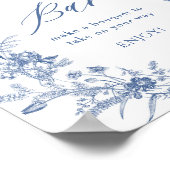 チノイスリーブルーブライダルシャワーフラワーバー ポスター (角)