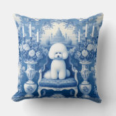 チノイスリーブルーホワイトビコンフリーズ装飾用クッション クッション (正面)