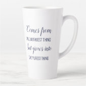 チノイスリーブルーホワイトロータスインスパイアズ引用文 カフェラテマグ (右)