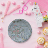 チノイスリーブルー中国フローラアンティークガーデンピンク ペーパープレート (パーティー)