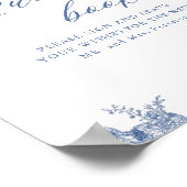 チノイスリーブルー結婚フローラのゲストブックサイン ポスター