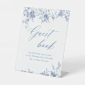 チノイスリーブルー結婚フローラのゲストブックサイン 台座サイン (正面)