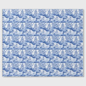 チノイスリーブルー&ホワイトパゴダ ラッピングペーパー (フラット)