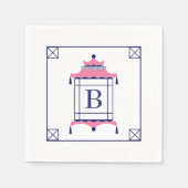 チノイスリーモノグラムのパゴダ スタンダードカクテルナプキン (正面)