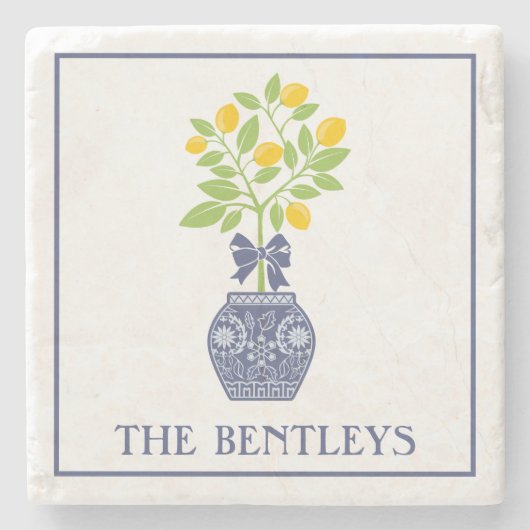 チノイスリーレモンツリーストーンコースター ストーンコースター (正面)