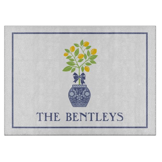 チノイスリーレモンツリーパーソナライズされたカットボード カッティングボード (正面)