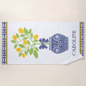 チノイスリーレモンツリーパーソナライズされたビーチタオル ビーチタオル (正面)