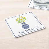 チノイスリーレモンツリー紙コースター スクエアペーパーコースター (アングル)