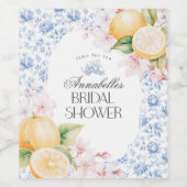 チノイスリーレモンティーパーティーブライダルシャワーバーウェア ワインラベル (シングルラベル)