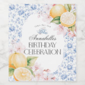 チノイスリーレモンティーパーティー誕生日バーウェア ワインラベル (シングルラベル)