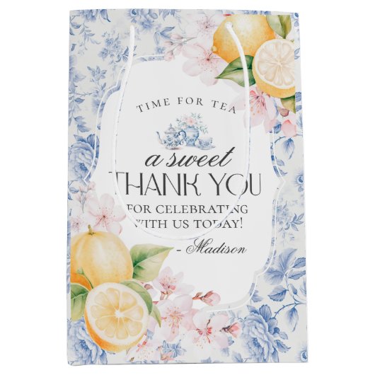 チノイスリーレモンティーフローラトイルパーティー ミディアムペーパーバッグ (正面)