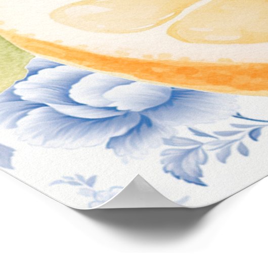 チノイスリーレモンティーブライダルシャワーウェルカムサイン ポスター (角)