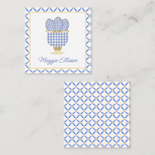 チノイスリー水彩シックな卵ギフトエンクロージャー ノートカード (正面/裏面)