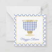 チノイスリー水彩シックな花瓶ギフトエンクロージャー ノートカード (正面)