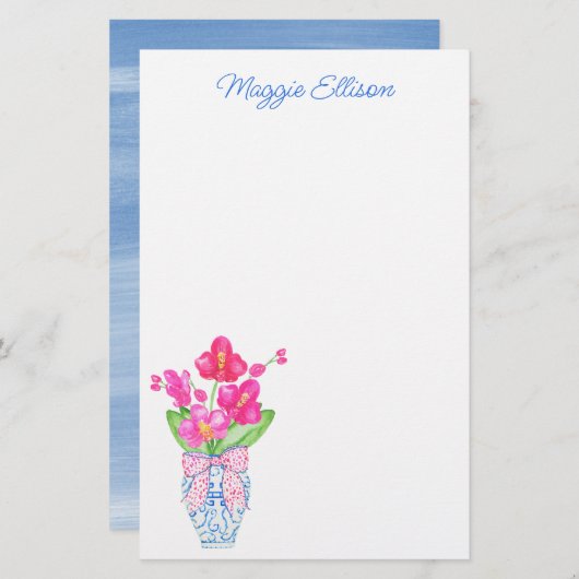 チノイスリー水彩ジンジャージャールオーキッド 便箋 (正面/裏面)