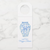 チノイスリー水彩ジンジャージャー瓶の花瓶 ボトルネックタグ (正面)