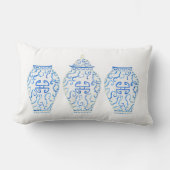 チノイスリー水彩ジンジャージャー瓶の花瓶 ランバークッション (正面)