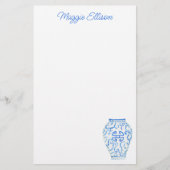 チノイスリー水彩生姜の花瓶文具 便箋 (正面)