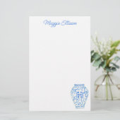 チノイスリー水彩生姜の花瓶文具 便箋 (スタンド正面)