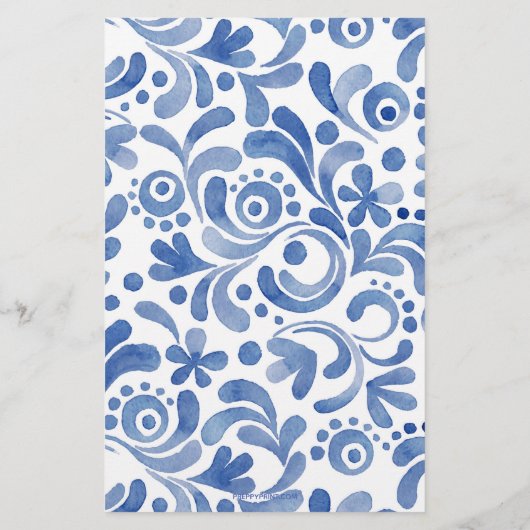 チノイスリー水彩青ヘロン鳥文房具 便箋 (裏面)