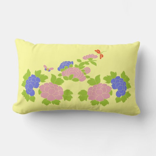 チノイスリー牡丹 ランバークッション (正面)