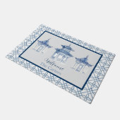 チノイセリーパゴダ名前をカスタムするウェルカム ドアマット (アングル)